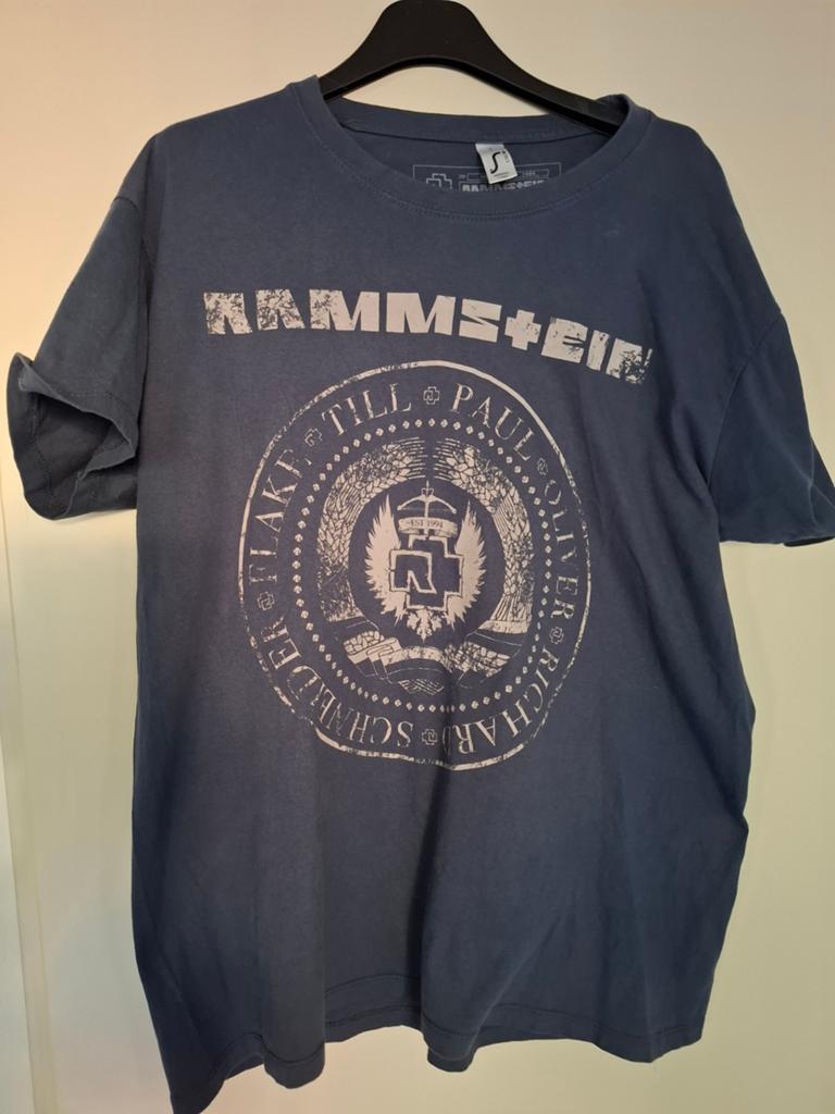 Rammstein tour T-shirt - Maat L - Zo goed als nieuw, Maat 52/54 (L), Blauw, Ophalen of Verzenden, Zo goed als nieuw