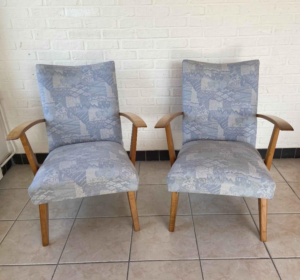 2 Vintage stoelen uit de jaren 60, Antiek en Kunst, Antiek | Meubels | Stoelen en Banken, Ophalen