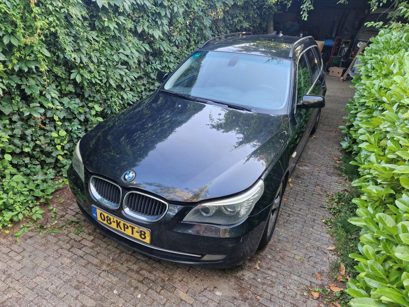 BMW 5-Serie 3.0 D 530 E61 Touring AUT 2008 High Executive, Auto's, Automaat, Zwart, 2000 kg, Zwart