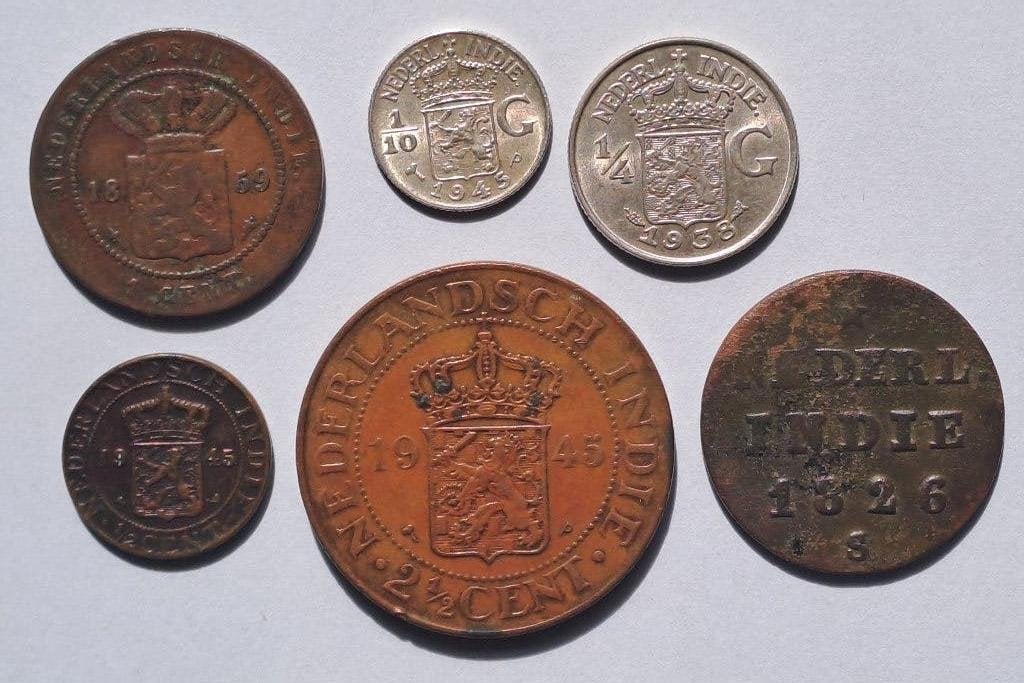 Diverse munten Nederlands Indië, 6 stuks., Verzenden, Vóór koninkrijk