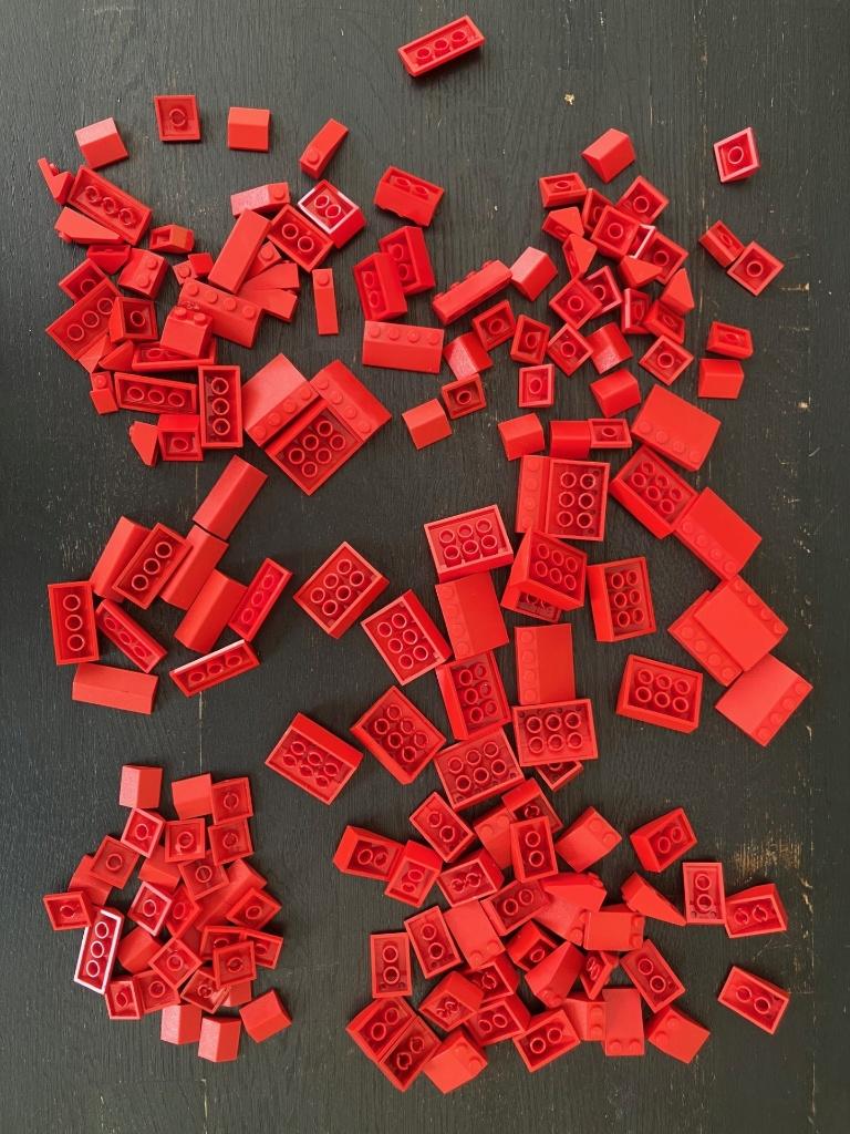 Lot LEGO ruim 175 Vintage Rode LEGO Dakpannen, Ophalen of Verzenden, Gebruikt, Losse stenen, Lego