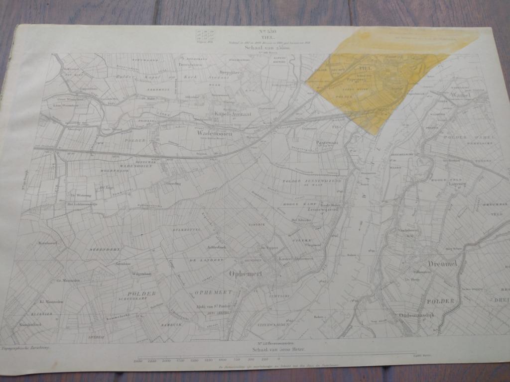 530 Tiel Kapel Avezaat Dreumel Ophemert Wamel Plattegrond, Antiek en Kunst, Ophalen of Verzenden