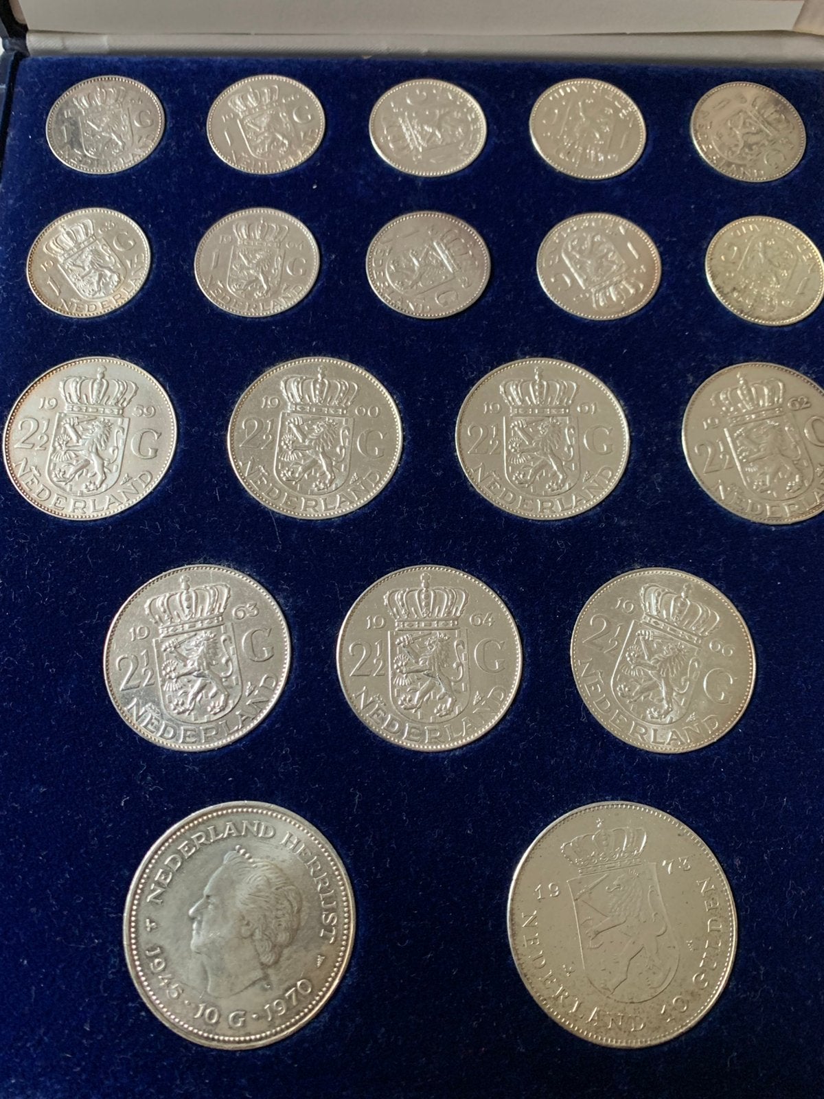 19 zilveren munten zilverschat juliana/wilhelmina, Ophalen of Verzenden, Koningin Juliana, 10 gulden