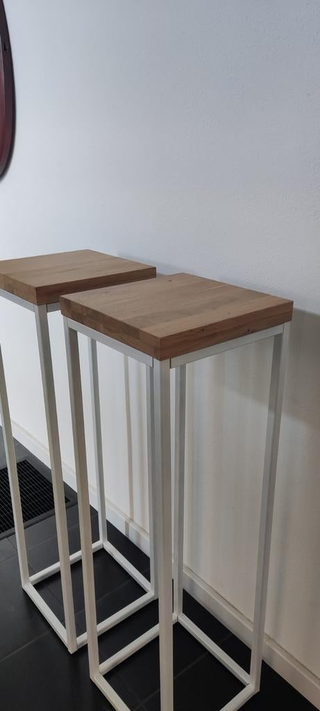 Wit staal + eiken/mango!Luxe handgemaakte sokkels alle maten, 6065ch 7, Segers houtwerken, Bartsegers@gmail.com, Nieuw