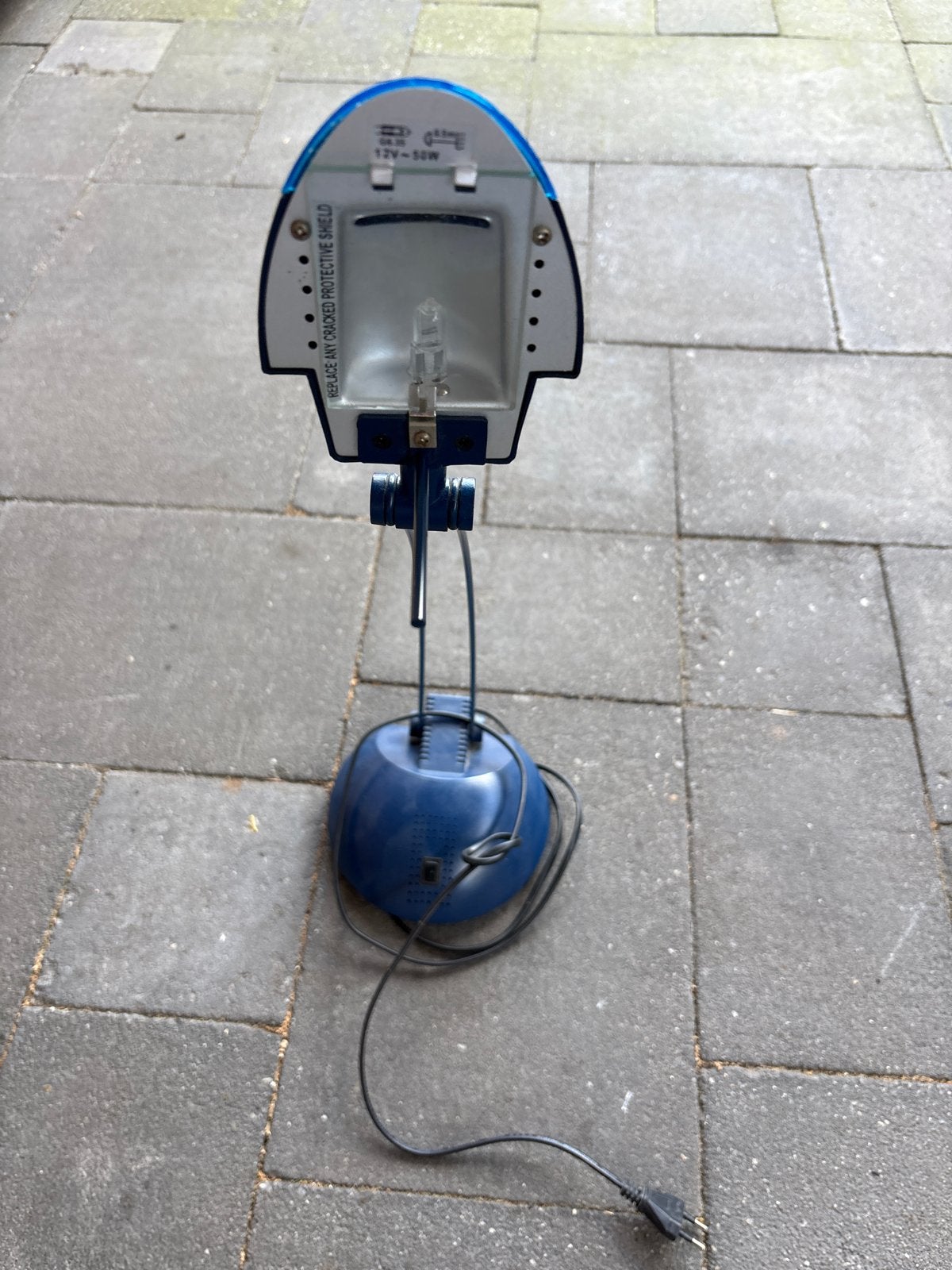 Blauwe bureaulamp/leeslamp 12V-50W, Overige merken, Gebruikt, Overige fittingen, Ophalen of Verzenden