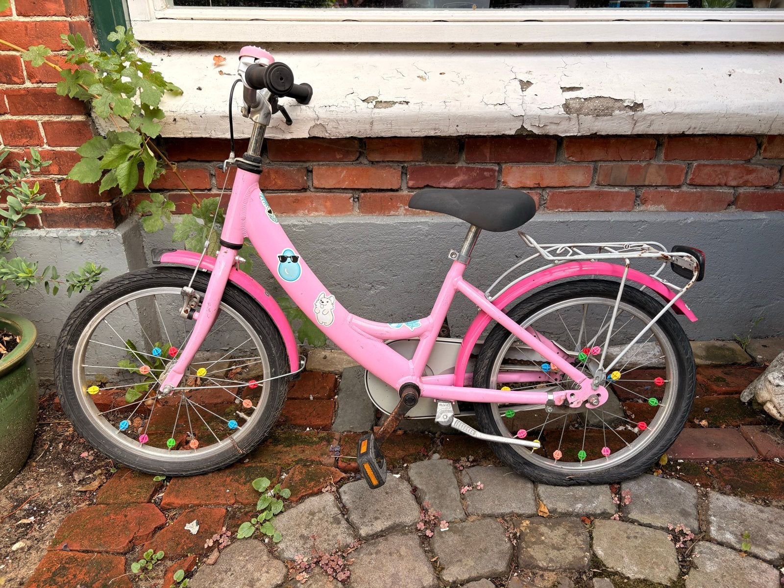 Kinderfiets roze - gratis voor reparatieproject, Ophalen, Gebruikt, Terugtraprem, 16 tot 20 inch