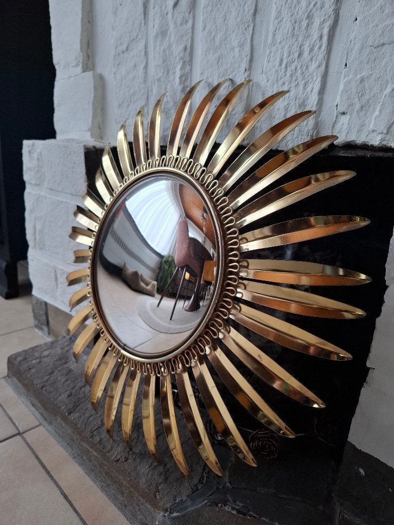 Vintage DeKnudt Zonnespiegel, Minder dan 50 cm, Gebruikt, Rond, Ophalen of Verzenden