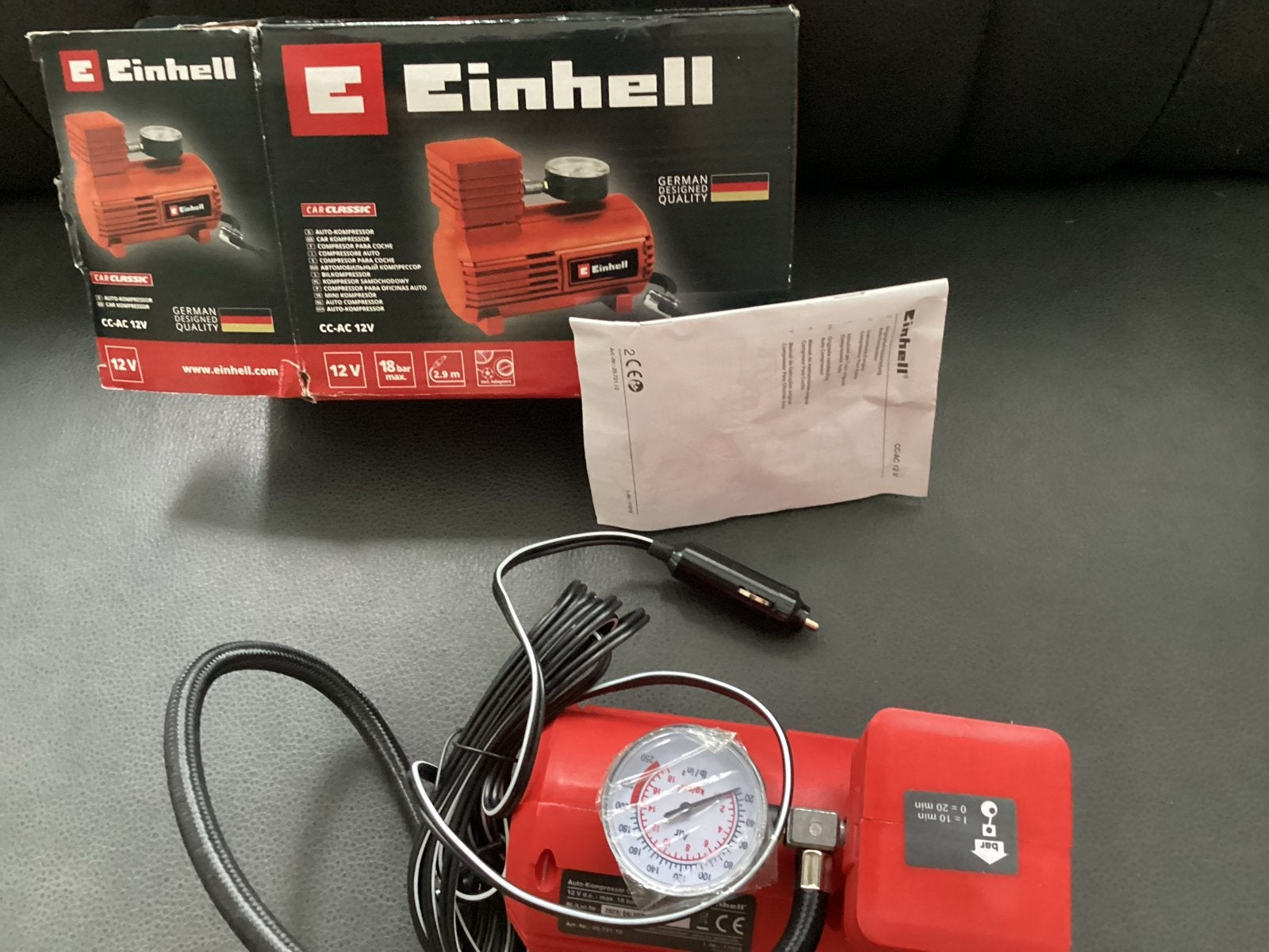 Einhell CC-AC 12V Auto Compressor - Draagbaar en Krachtig, Ophalen of Verzenden, Zo goed als nieuw, Minder dan 200 liter/min, Minder dan 6 bar