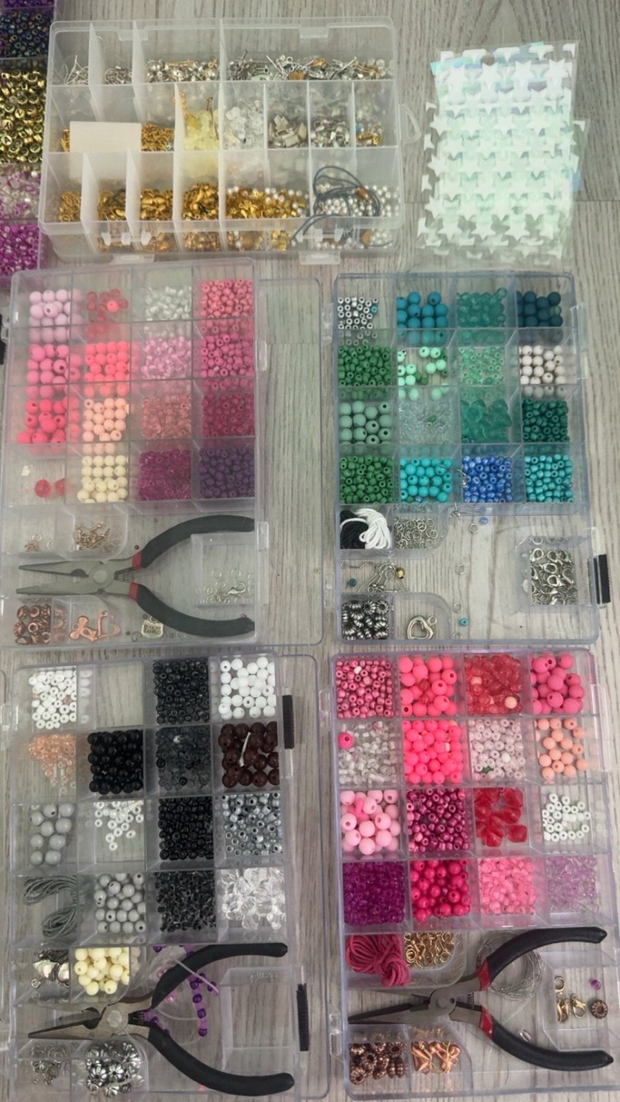 Grote Kralen, Sieraden Maak Set met bedels en Gereedschap, Ophalen of Verzenden, Gebruikt, Kraal