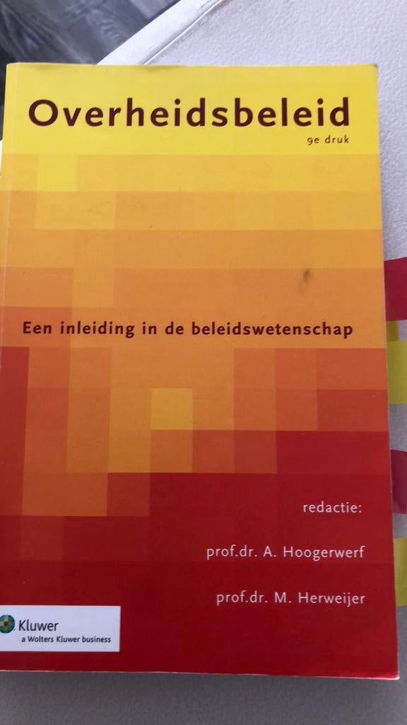 Overheidsbeleid: Een inleiding in de beleidswetenschap, Boeken, Ophalen of Verzenden, Gelezen, Politiek en Staatkunde, Nederland
