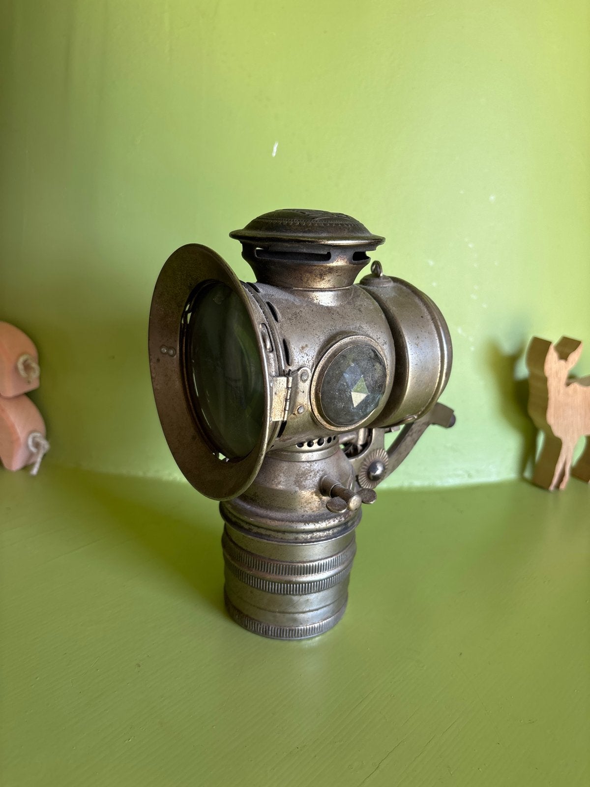 Antieke Messing Fietslamp 'Courier' - Decoratief, Ophalen of Verzenden