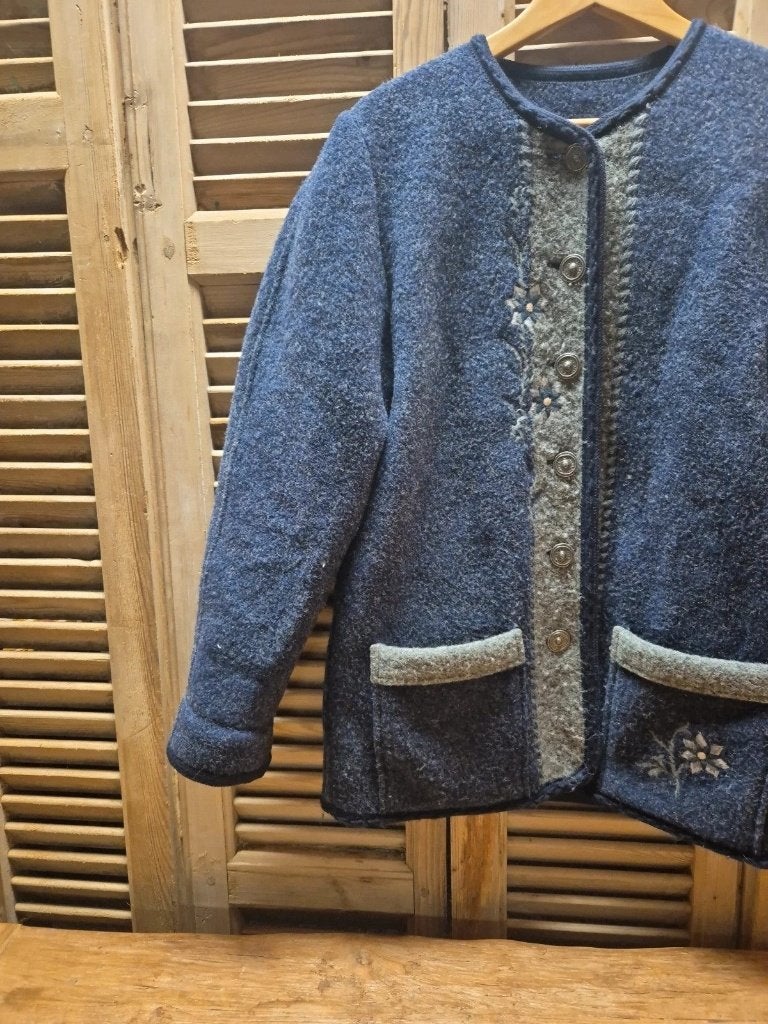 Mooie wollen jas, Kleding | Dames, Blauw, Maat 42/44 (L), Djt@dejuistetoon.eu, Ophalen of Verzenden