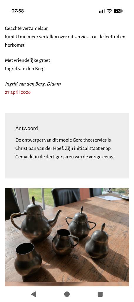 Tinnen servies, Antiek en Kunst, Ophalen