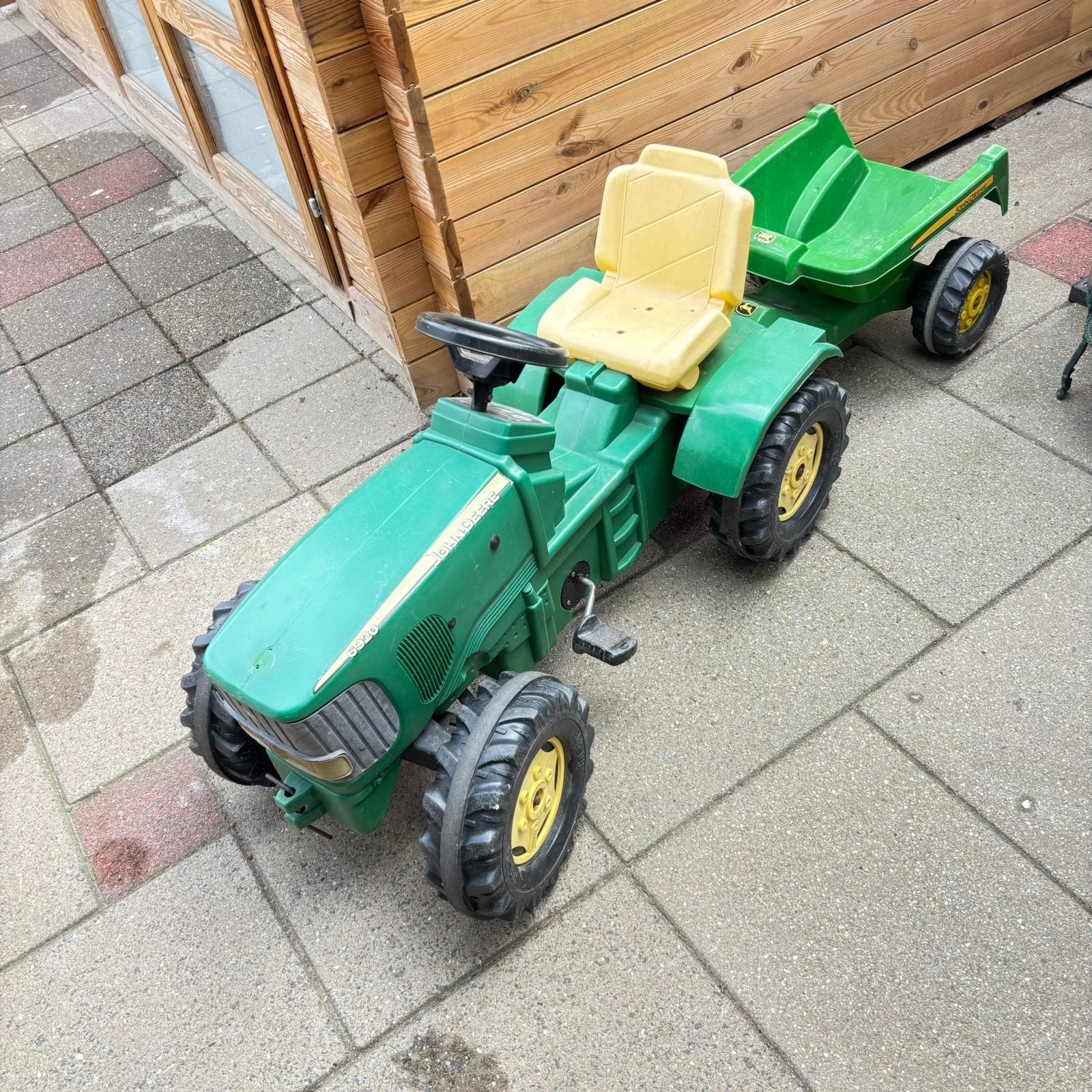 John deere tractor met kar, Kinderen en Baby's, Speelgoed | Buiten | Skelters, Ophalen, Gebruikt, Overige merken