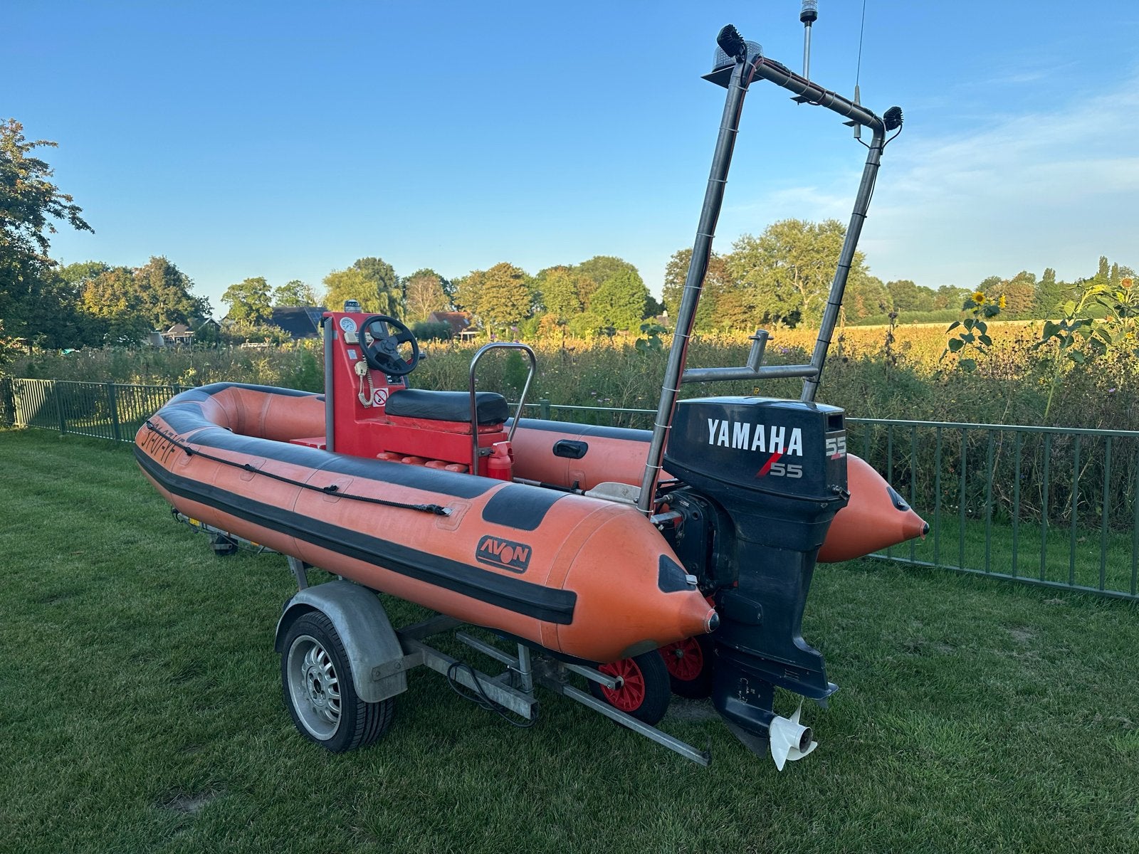 Avon RIB met Yamaha 55pk en trailer, Watersport en Boten, Avon, 55 pk, Ophalen, Polyester/glasvezel
