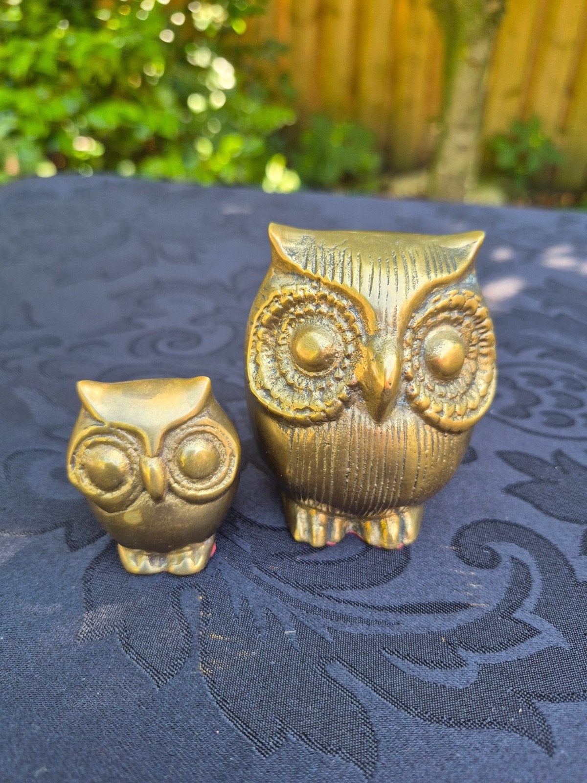 Set van 2 vintage messing uilen beeldjes, Ophalen of Verzenden