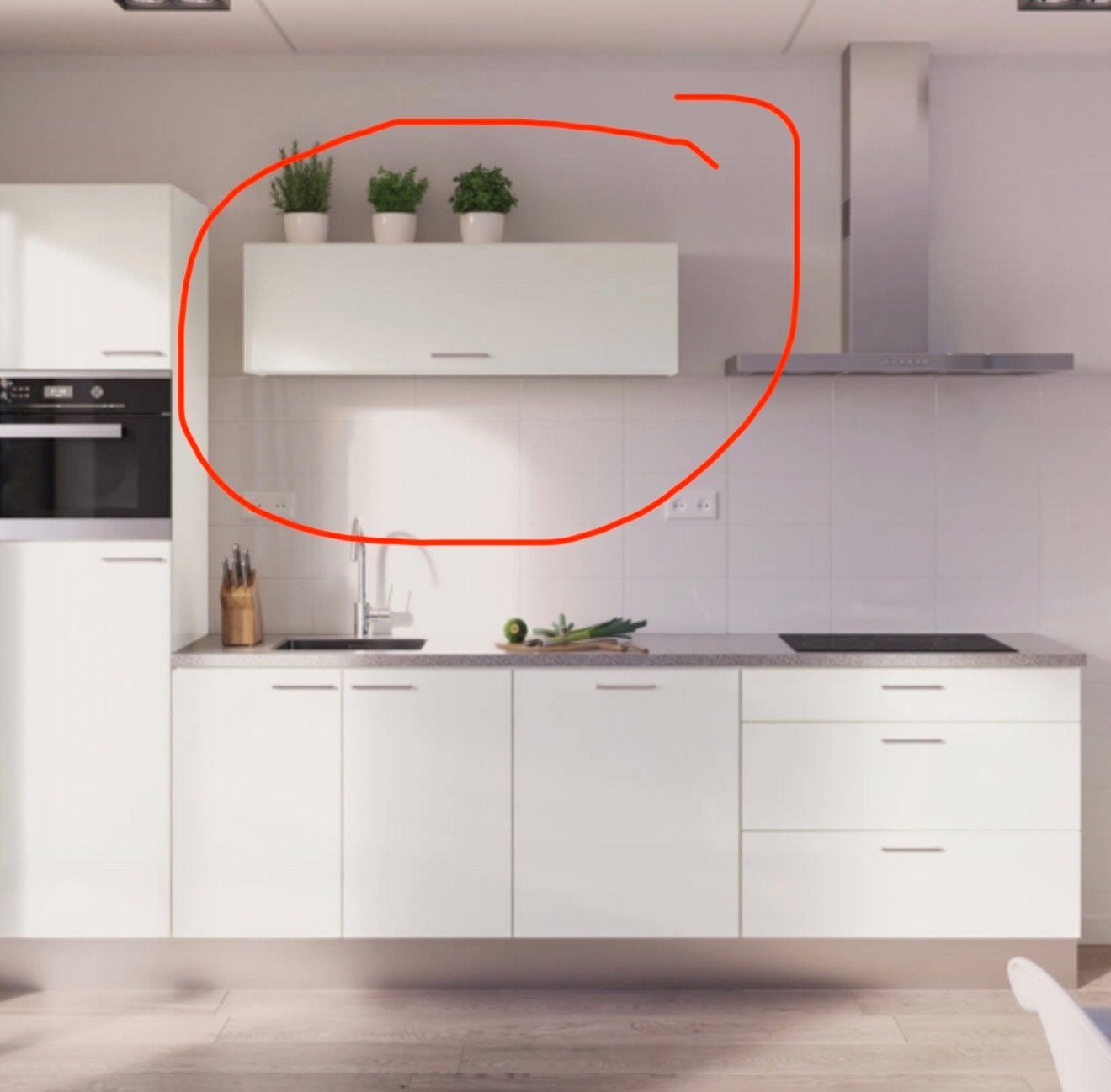 Bribus W300 Mat Wit Klepkast met Greeplijst Elegance, Ophalen, 100 tot 150 cm, Wit, Nieuw