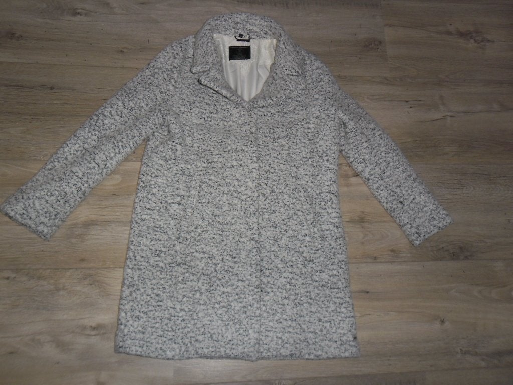 Rino & Pelle Wit/Zwart/Grijs Gemêleerde Winterjas Maat 40, Kleding | Dames, Jassen | Winter, Maat 38/40 (M), Ophalen of Verzenden