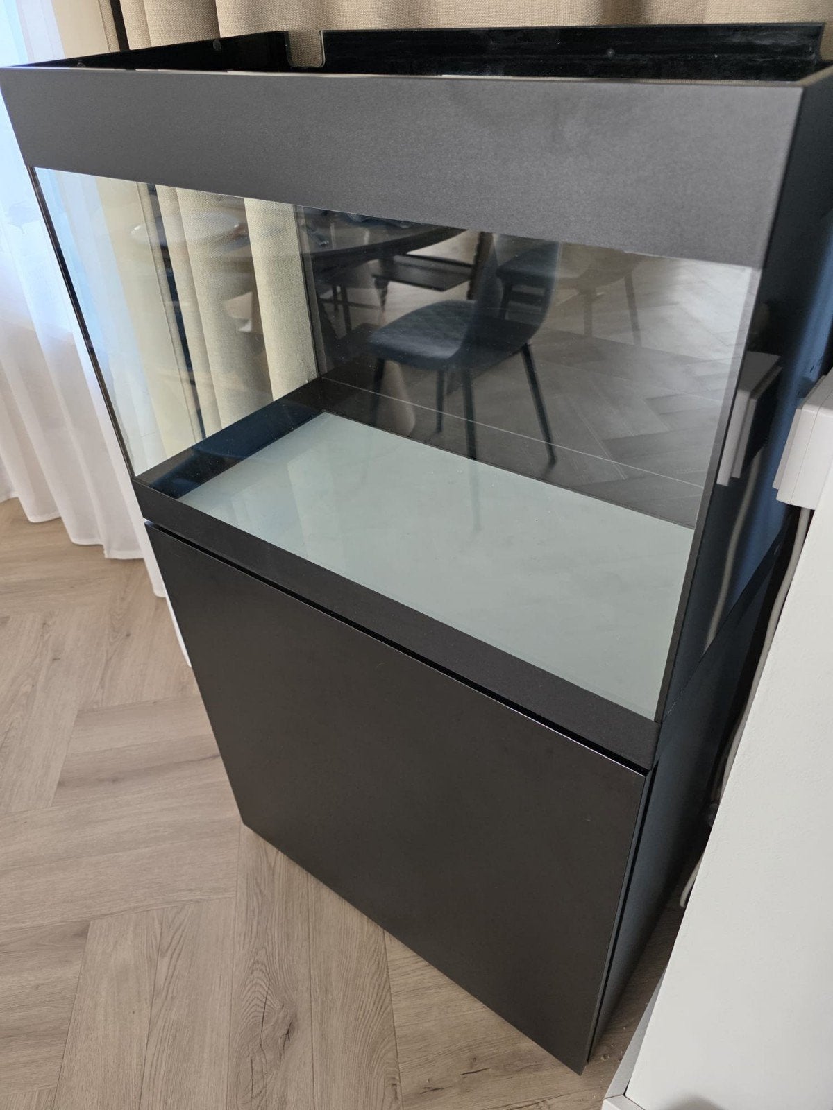 Open aquarium 120L met kast, Ophalen, Gebruikt, Leeg aquarium