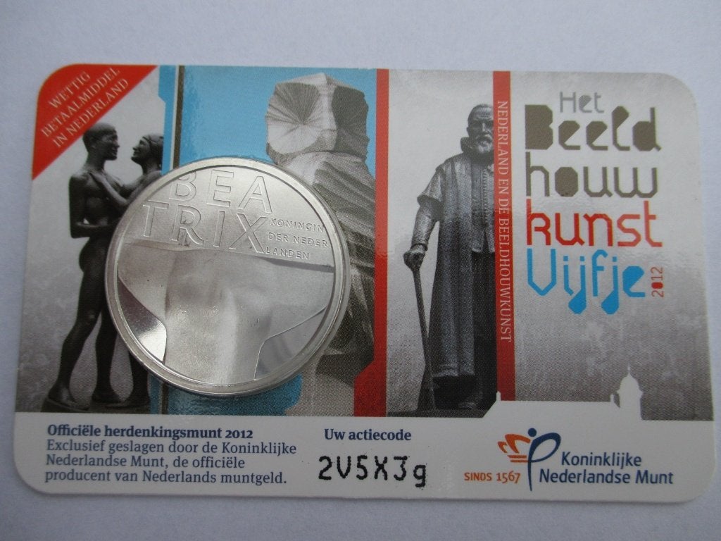 Coincard het Beeldhouwkunst vijfje 2012, Ophalen of Verzenden, Koningin Beatrix, Euro's, Setje