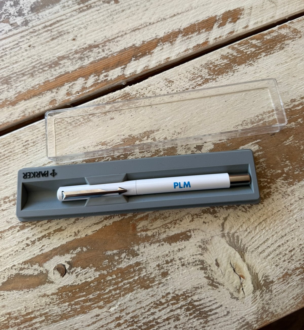 Vintage Parker Vektor Roller pen wit, PLM reclame in doosje, Verzamelen, Parker, Overige typen, Nieuw, Ophalen of Verzenden