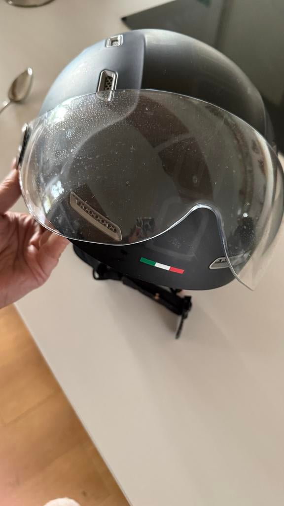 MatZwarte helm met vizier - Maat XS, Ophalen, Gebruikt, Extra small of kleiner