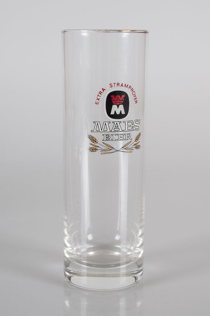 Stramproyer Maes bierglas 17,5 cm hoog, Ophalen of Verzenden, Gebruikt, Glas of Glazen, Overige merken