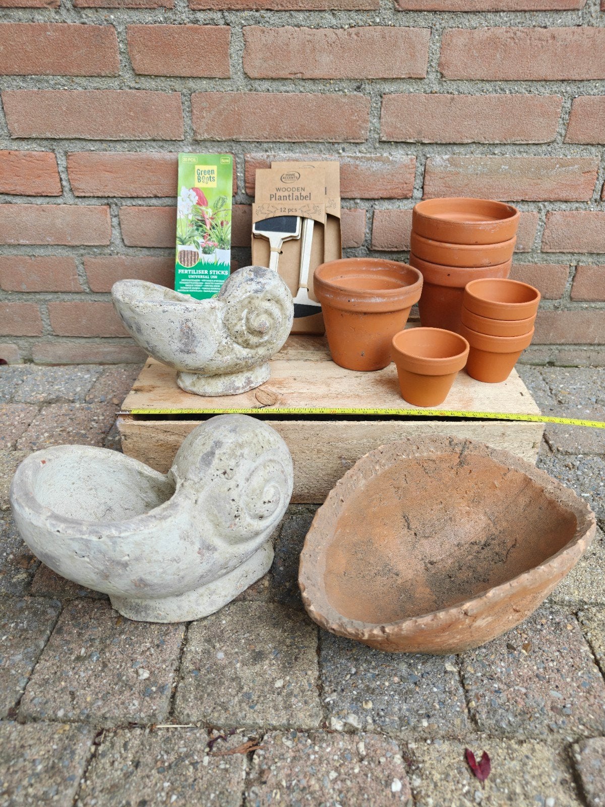 Leuk terracotta groeisetje tekoop., Ophalen