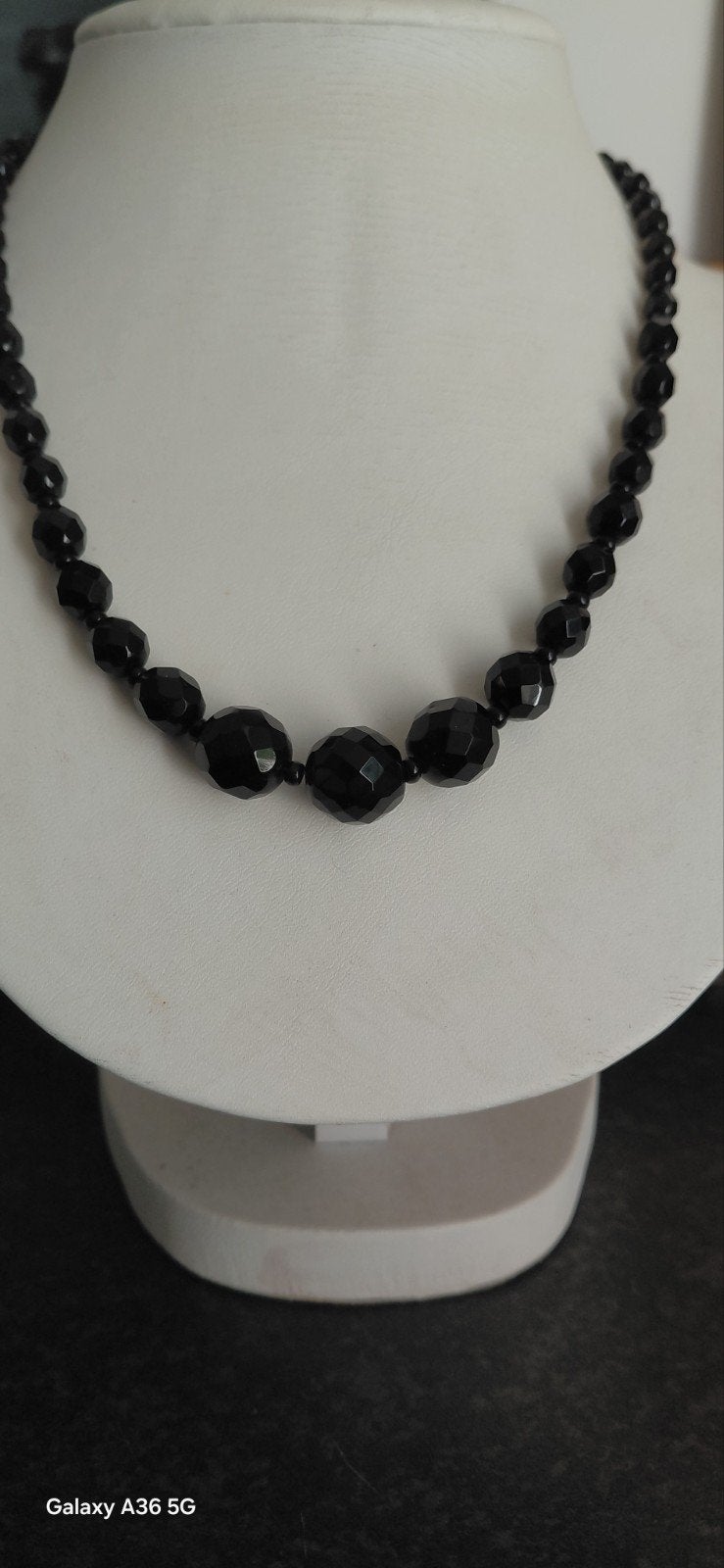 gitten ketting,aflopend,zilverkl.slot,ANTIEK,46 cm, Verzenden, Overige materialen, Ketting