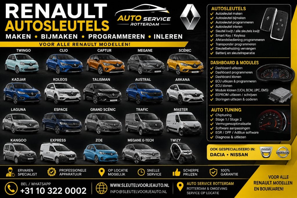 RENAULT AUTOSLEUTELS MAKEN | BIJMAKEN | PROGRAMMEREN INLEREN, Ophalen of Verzenden, Nieuw, Overige automerken