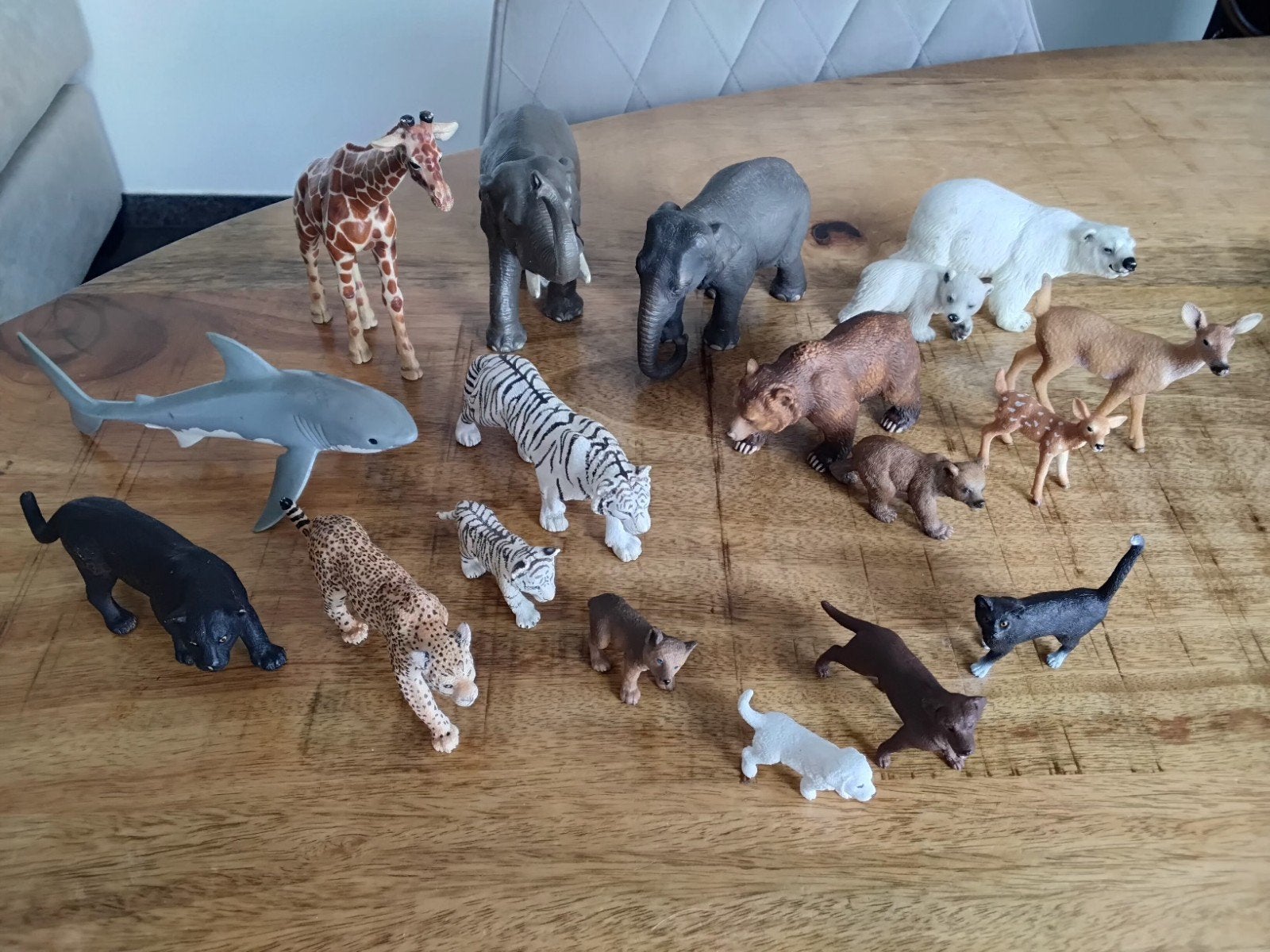 Schleich verschillende dieren, 18 stuks. Koopje!, Ophalen of Verzenden, Zo goed als nieuw, Hond of Kat, Beeldje of Figuurtje