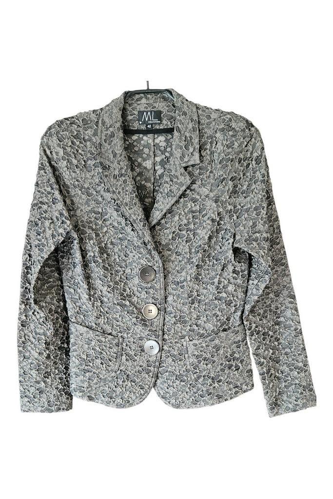 ML Collections jasje blazer kolbert grijs maat 42, Ophalen of Verzenden, Zo goed als nieuw, Maat 42/44 (L), Grijs
