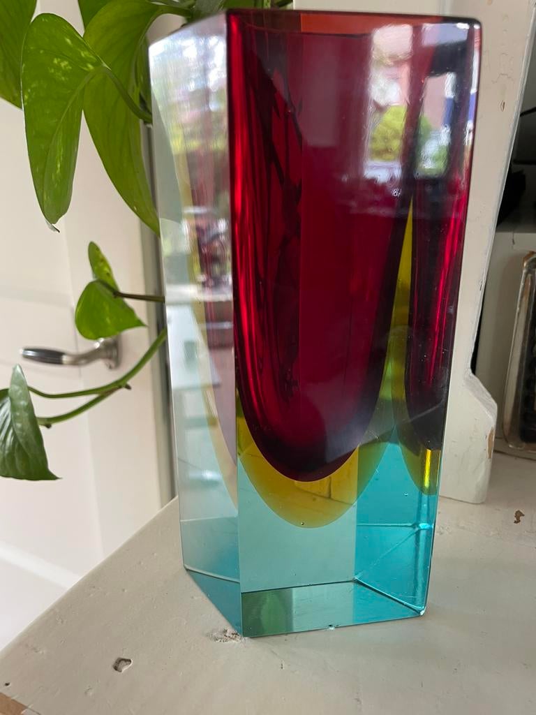 Murano Sommerso blokvaas, Ophalen of Verzenden