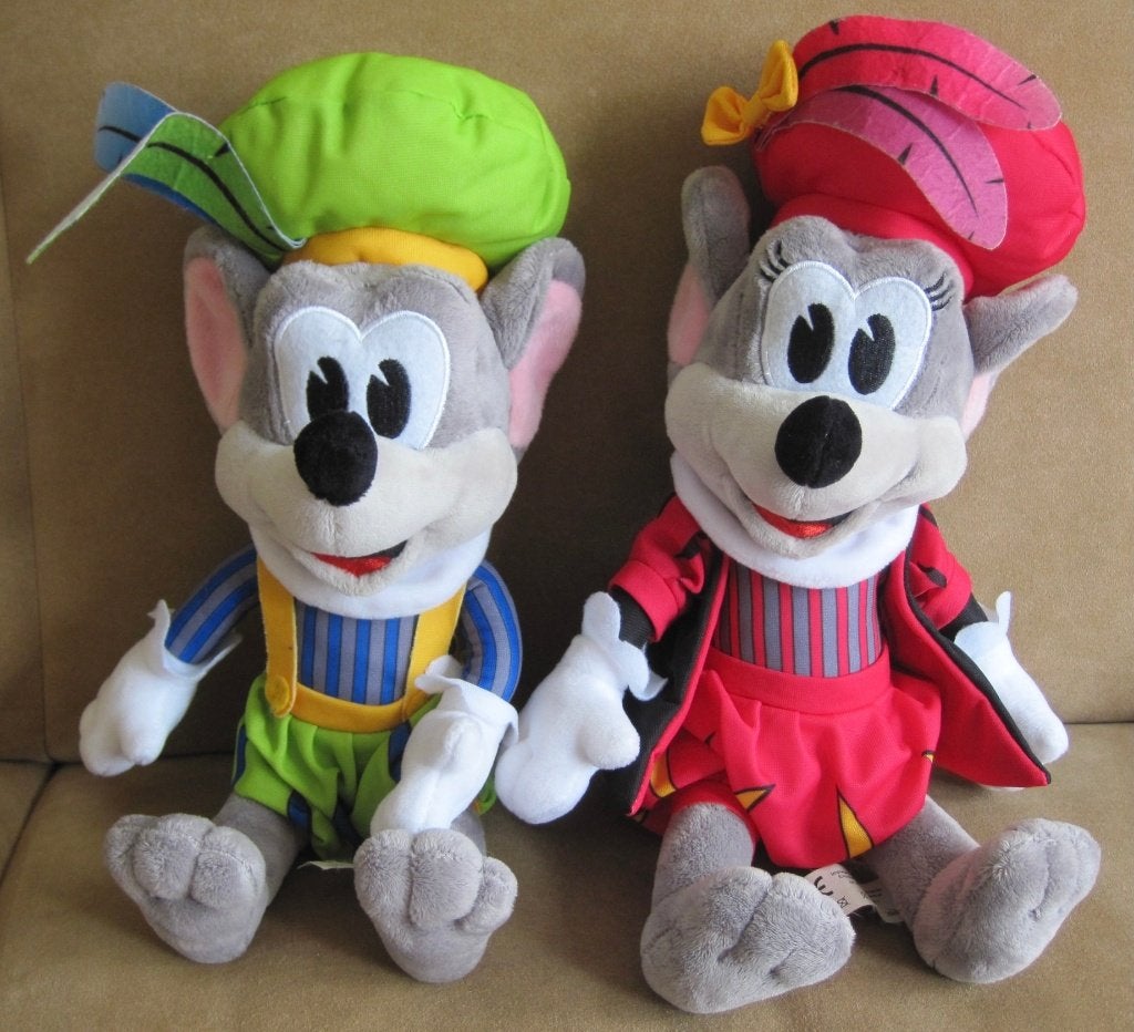 twee knuffels - Jul en Julia verkleed als zwarte Piet, Muis, Overige merken, Overige karakters, Grijs