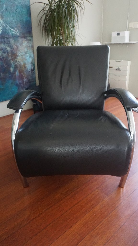 luxe leren fauteuil, Huis en Inrichting, Ophalen, 75 tot 100 cm, Zo goed als nieuw, 75 tot 100 cm