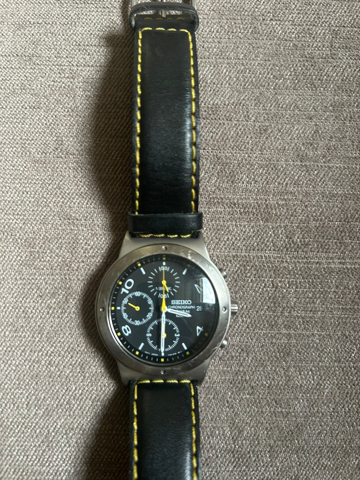 Seiko Chronograph 7T92-0ET0, Ophalen of Verzenden, Gebruikt, Leer, Seiko