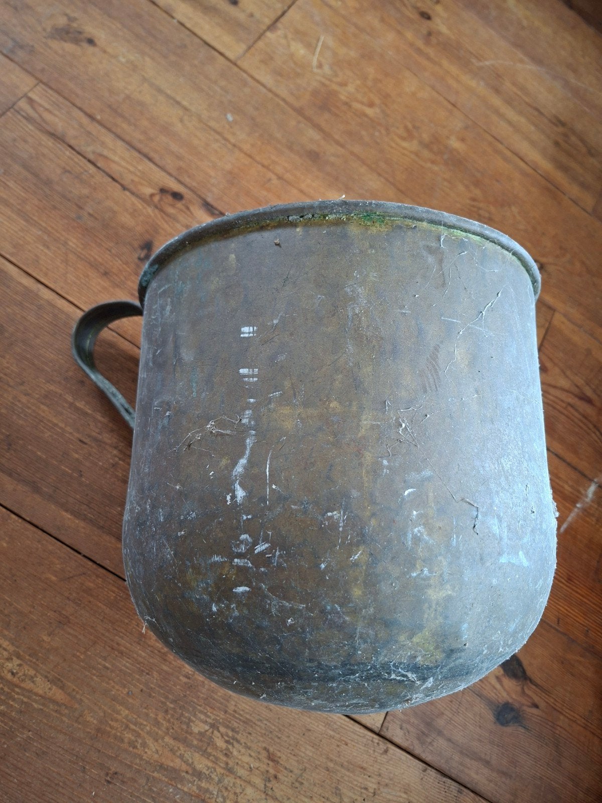 Antieke koperen pot met handvat, Ophalen of Verzenden, Koper