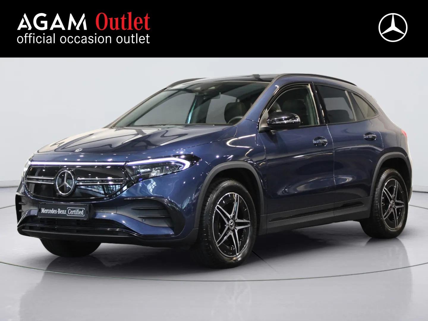 Mercedes-Benz EQA 250+ AMG Line 71 kWh Panorama dak | Trekha, Gebruikt, Blauw, Leder en Stof, Automatische klimaatregeling