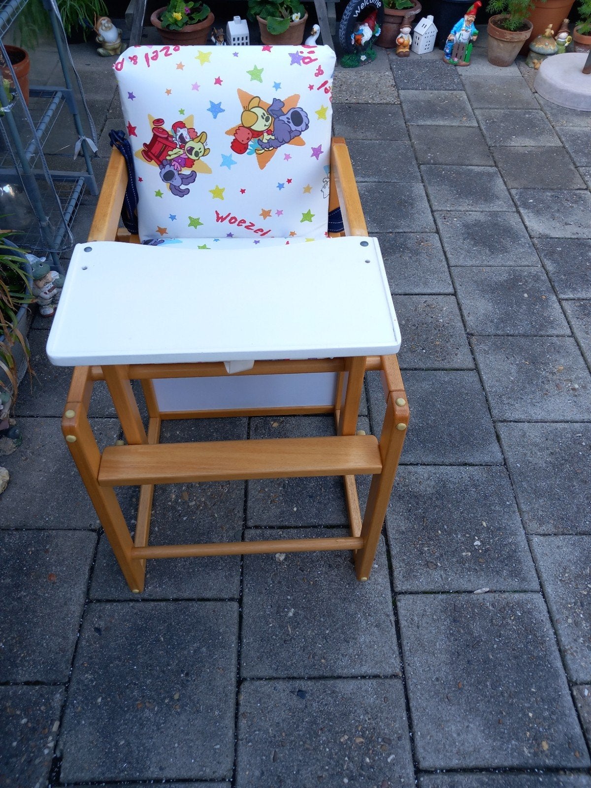 Houten kinderstoel( vinted), Ophalen of Verzenden, Gebruikt, Meegroeistoel, Gordel(s)