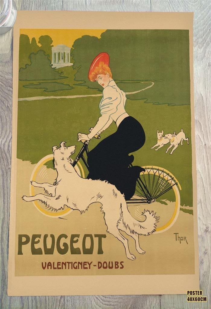 Cycles Peugot | Art Nouveau Vintage Fiets Poster Affiche