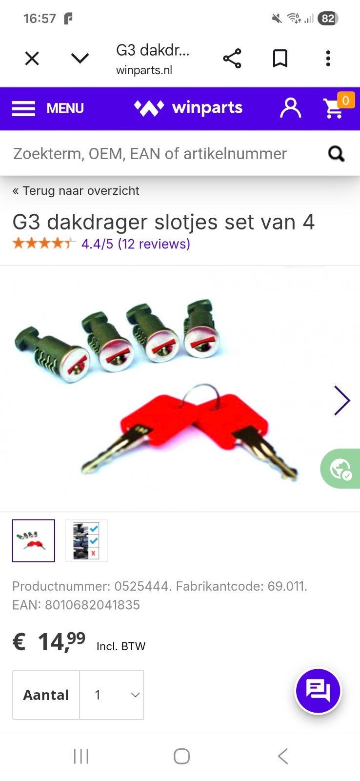 Dakdrager slotjes g3, Ophalen of Verzenden, Nieuw