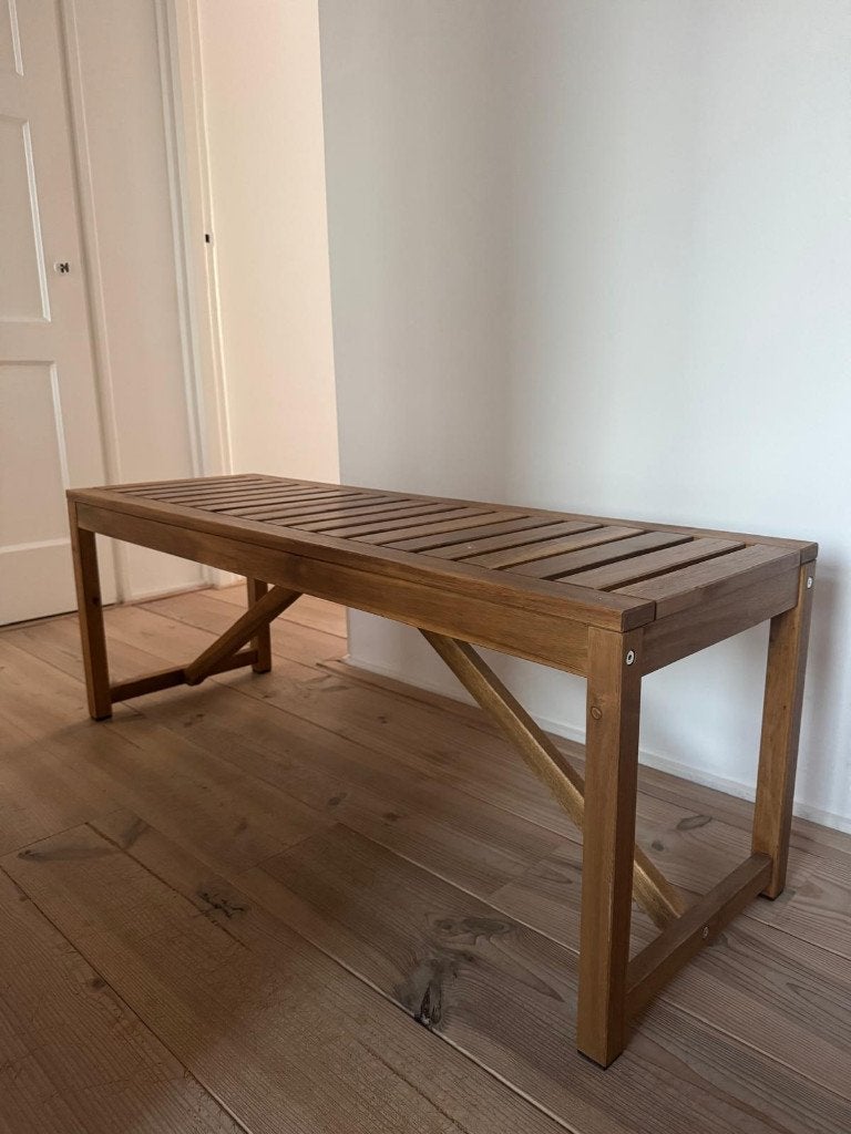 IKEA NÄMMARÖ houten bank – zo goed als nieuw, Ophalen, Minder dan 75 cm, Driepersoons, Zo goed als nieuw