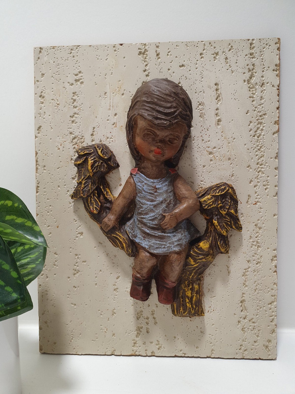 Vintage 3d wanddecoratie/ schilderij, Wandsculptuur, 26 cm, Ophalen of Verzenden, Zo goed als nieuw