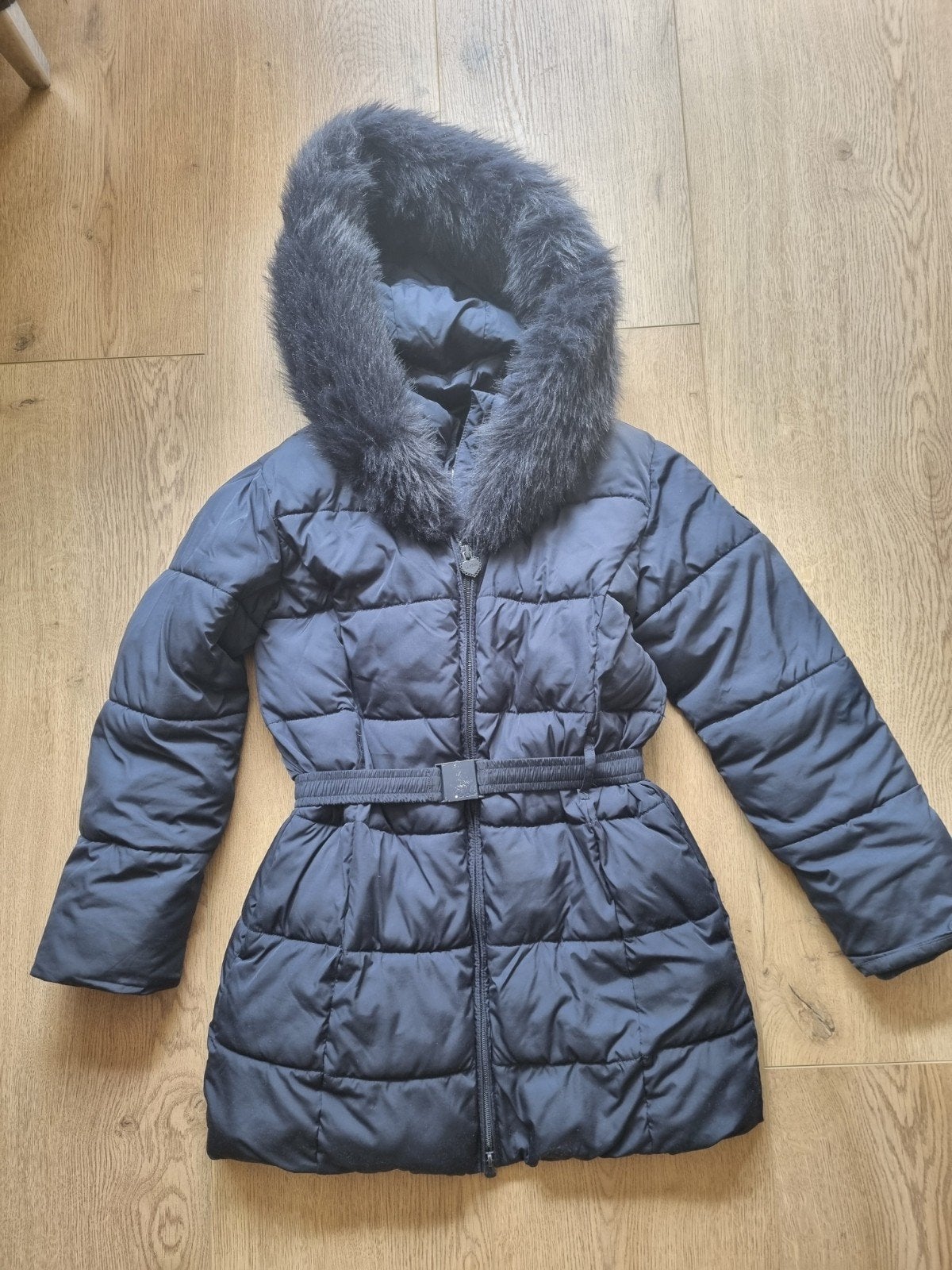 Le Chic winterjas met bontkraag - Maat 146/152, Ophalen, Gebruikt, Meisje, Jas