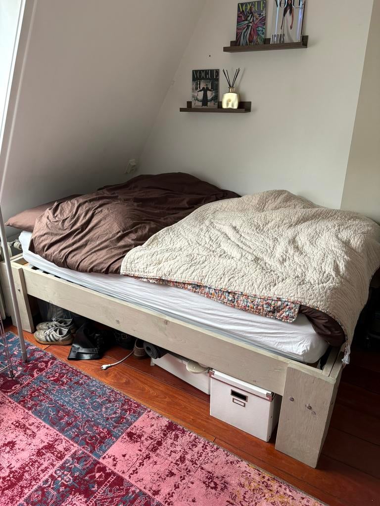 Bed en lattenbodem, Ophalen of Verzenden, Gebruikt, Tweepersoons