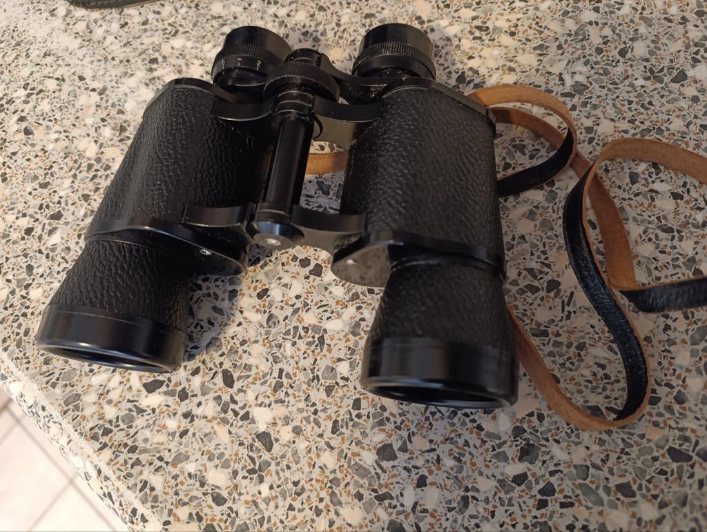 Vintage Pallas verrekijker 8x40 in foudraal, Gebruikt, Pallas, Onbekend, Ophalen of Verzenden