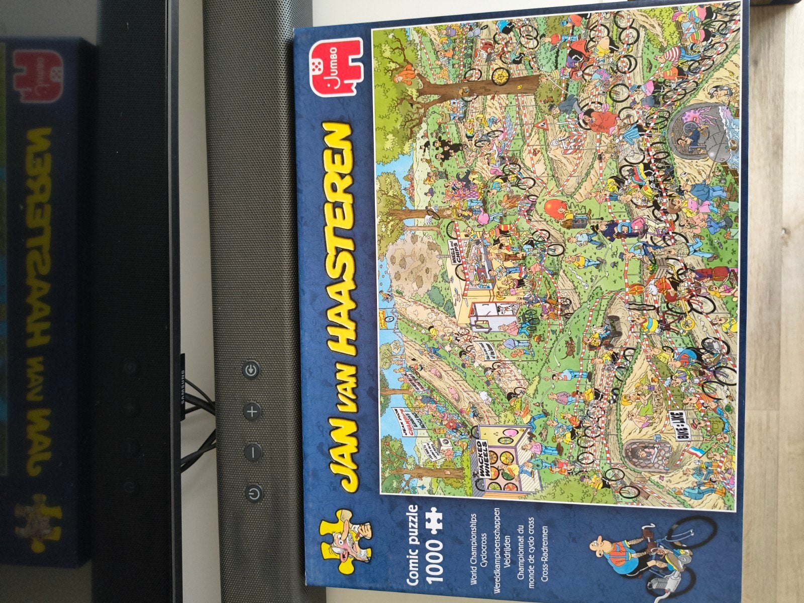 Jan van Haasteren puzzel - Wereldkampioenschappen Veldrijd, Ophalen of Verzenden, 500 t/m 1500 stukjes, Zo goed als nieuw, Legpuzzel