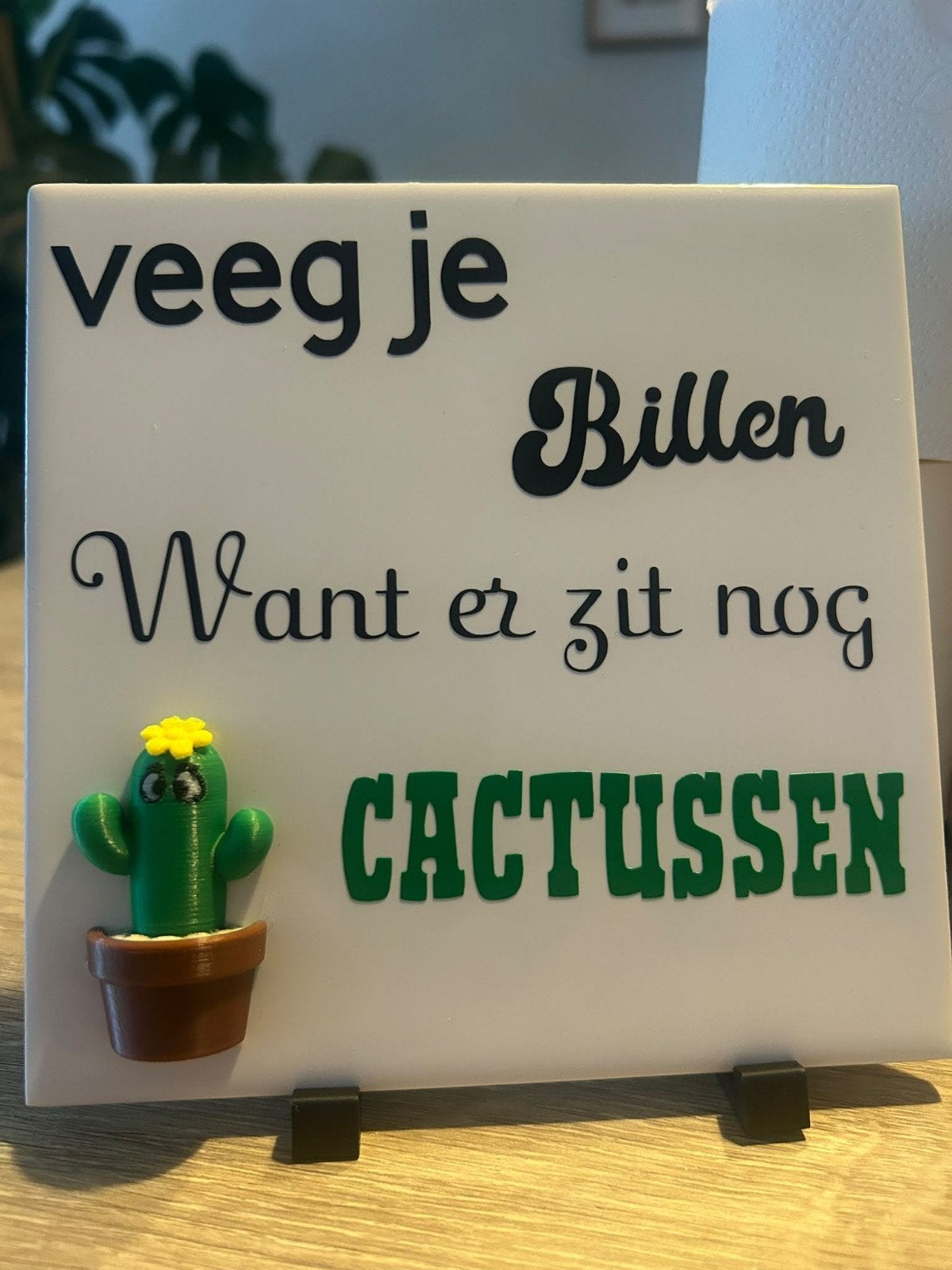 Decoratie tegel cactus, Nieuw, Ophalen of Verzenden, Modern, Wit