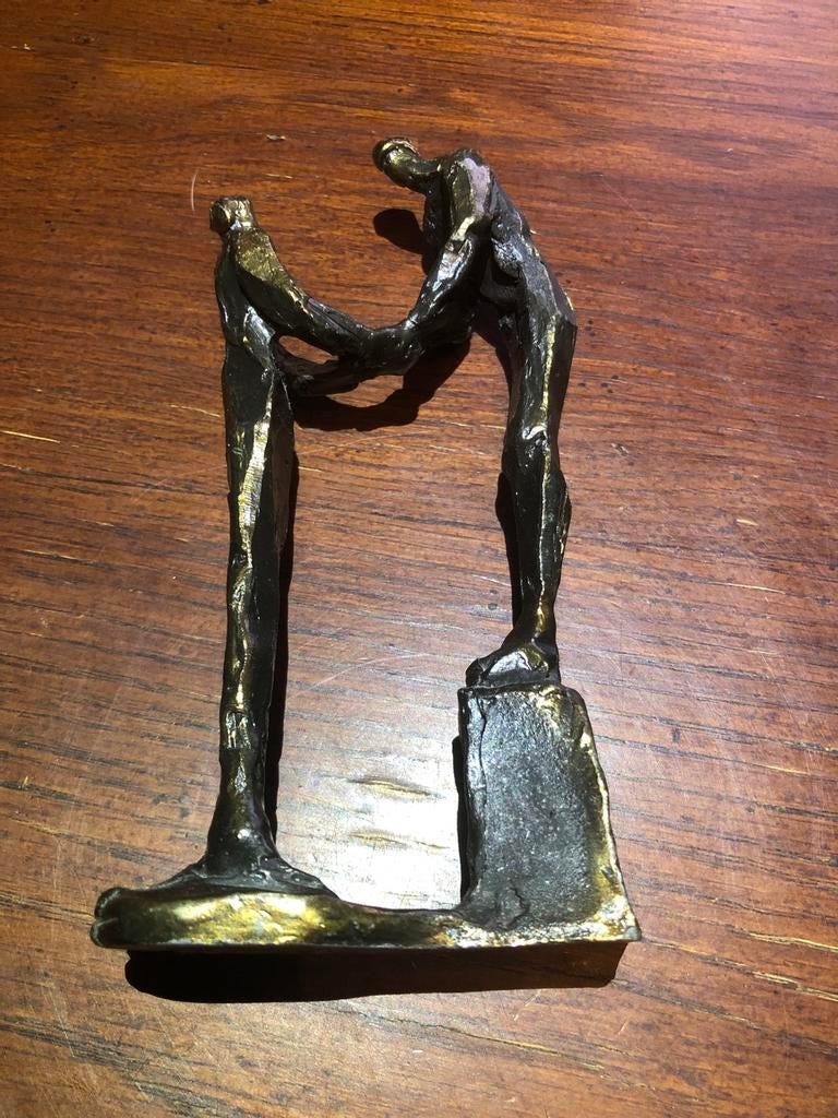 Bronzen beeldje: Twee figuren, Antiek en Kunst, Kunst | Beelden en Houtsnijwerken, Ophalen of Verzenden