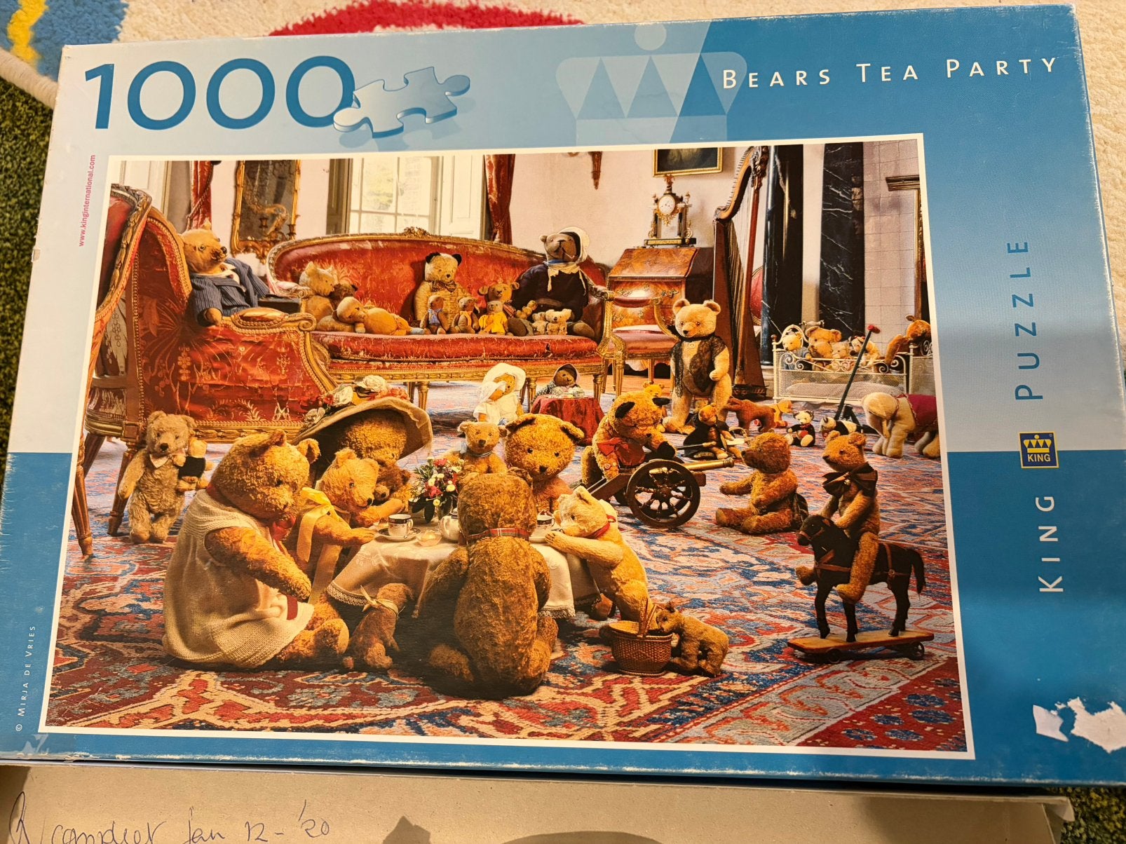 Beren Puzzel, bears tea party - 1000 stukjes, Ophalen of Verzenden, 500 t/m 1500 stukjes, Gebruikt, Legpuzzel